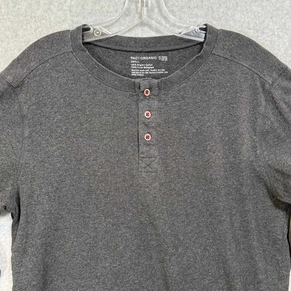 Men's‎ Charcoal Henley Shirt - Picture 3 of 13